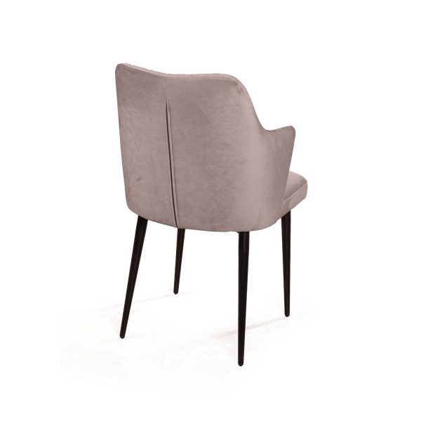 Стул с подлокотниками Hunt ромб, бархат пепельно-бежевый 25 / чёрный конус от интернет-магазина IDODOM.RU