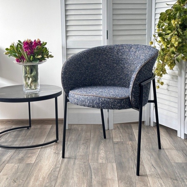 Стул Ghost букле биколорный, синий от интернет-магазина IDODOM.RU