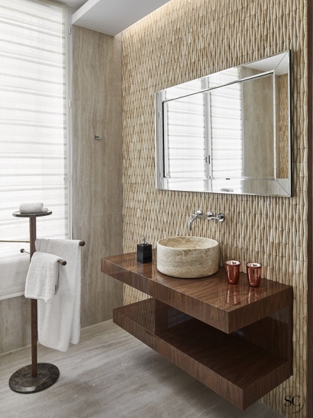 Вешалка для полотенец Momentos орех / мрамор Emperador от интернет-магазина IDODOM.RU