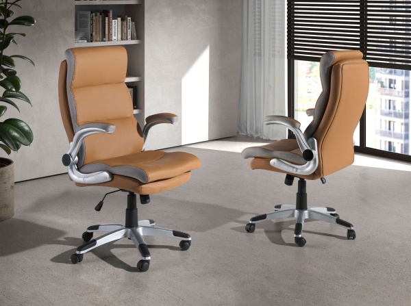 Вращающийся офисный стул 4141/MLM611396 из коричневой экокожи от интернет-магазина IDODOM.RU