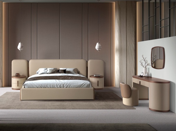 Туалетный столик 7220 из экокожи цвета норки и ореха от интернет-магазина IDODOM.RU