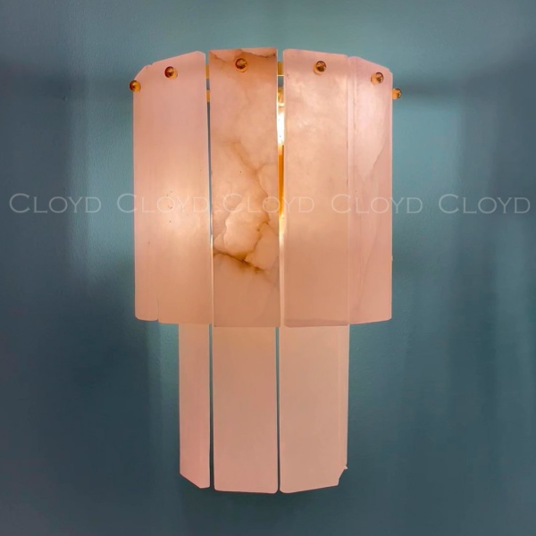 Бра Cloyd HERCULANUM-A W2 / выс. 28 см - алебастр - латунь (арт.20405) от интернет-магазина IDODOM.RU
