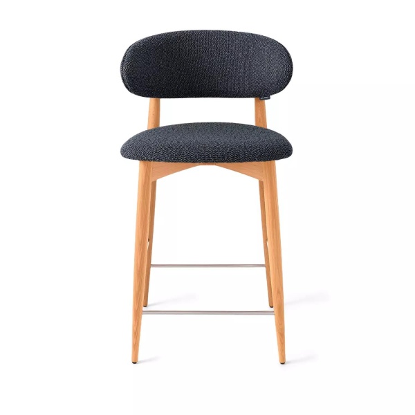 Стул полубарный Paolo бук натуральный, ткань, темно-серый от интернет-магазина IDODOM.RU