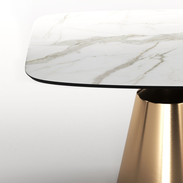 Стол овальный Lucas 230, керамика матовая, белая от интернет-магазина IDODOM.RU