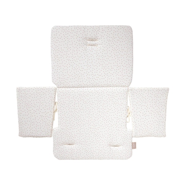 Подушка для стульчика Nuun в розовый горошек 100% органический хлопок (GOTS) от интернет-магазина IDODOM.RU