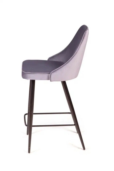 Стул полубарный Oliver, бархат светло-серый 26/ чёрный конус от интернет-магазина IDODOM.RU