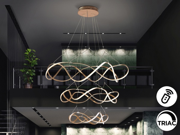 Люстра Molly 3 кольца Ø110 розовое золото DIM от интернет-магазина IDODOM.RU