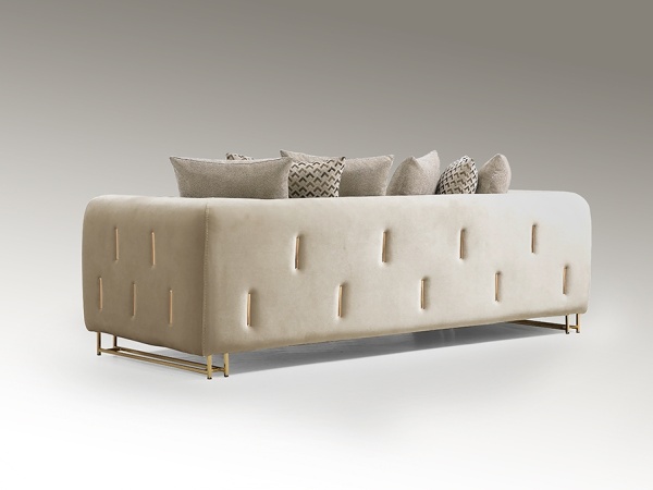 Трехместный диван Viena бежево-золотой от интернет-магазина IDODOM.RU