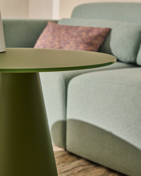 Журнальный столик Wilshire из стекла и стали зеленый Ø50cm от интернет-магазина IDODOM.RU