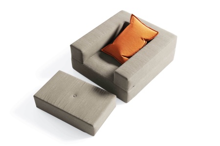 Кресло-матрас и пуф трансформер Кубис - Марино микровелюр