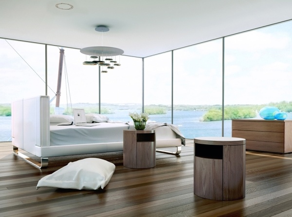 Кровать Color LE133 /7016 обитая кожзаменителем с ножками из полированной стали от интернет-магазина IDODOM.RU