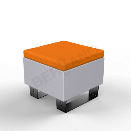 Скамейка Brick 60 Concrete Gray, Orange