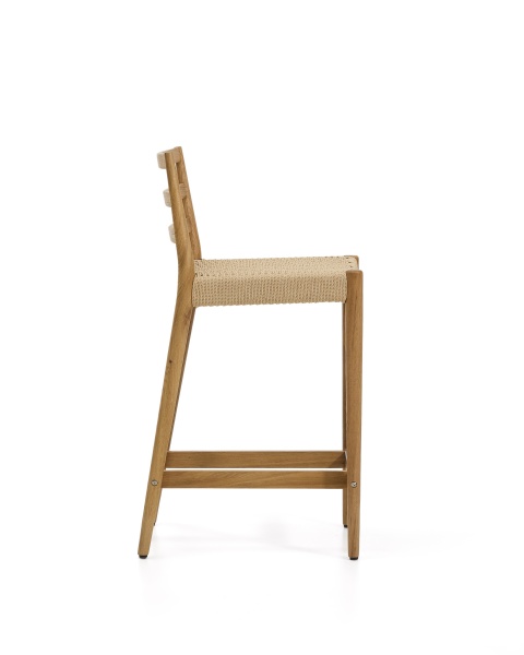 Полубарный стул Analy из массива дуба в натуральной отделке и веревочным сиденьем 65 см от интернет-магазина IDODOM.RU
