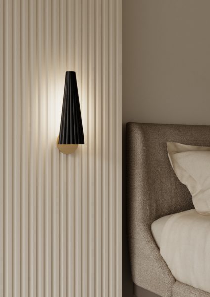 Бра Bion золотое с черным абажуром от интернет-магазина IDODOM.RU