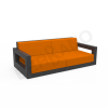 Диван Quarter lounge с подушками цвета черный гранит, аксессуар оранжевого цвета