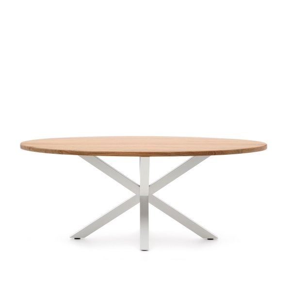 Овальный стол ARYA Argo из массива акации, белые стальные ножки 200x100 от интернет-магазина IDODOM.RU