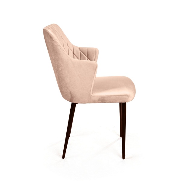 Стул с подлокотниками Hunt ромб, бархат бежевый 5 / чёрный конус от интернет-магазина IDODOM.RU