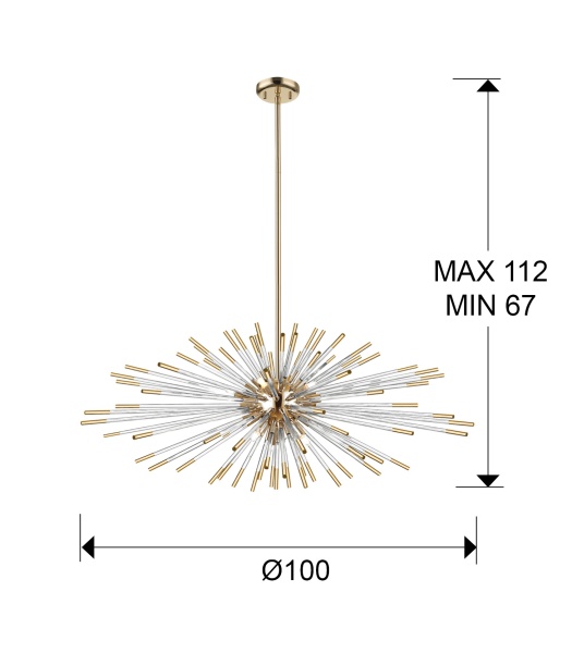 Подвесной светильник Evasion DIM 9L золото от интернет-магазина IDODOM.RU