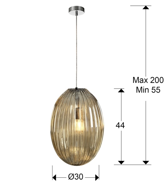 Подвесной светильник Ovila янтарный 1L 30 см от интернет-магазина IDODOM.RU