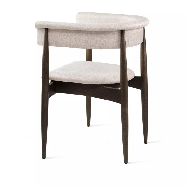 Полукресло Ludvig, бук натуральный, лак темный орех, рогожка серый от интернет-магазина IDODOM.RU