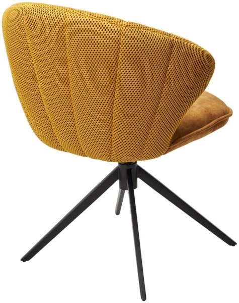 Стул Shell ткань комби желтый, поворотно-возвратный механизм 360 градусов от интернет-магазина IDODOM.RU