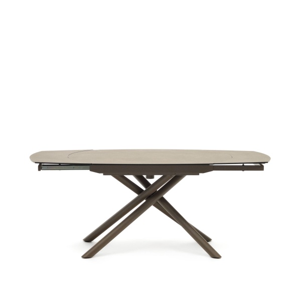 Yodalia Раздвижной стол из керамики и стали с коричневой отделкой 130 (190) x 100 см от интернет-магазина IDODOM.RU