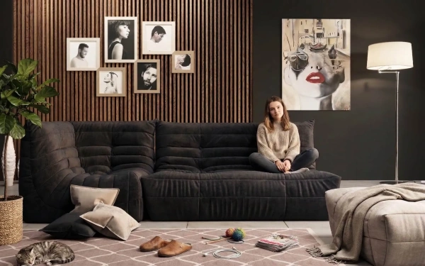 Диван ДеФранс™️ прямой 2-х местный - Эконом микровелюр