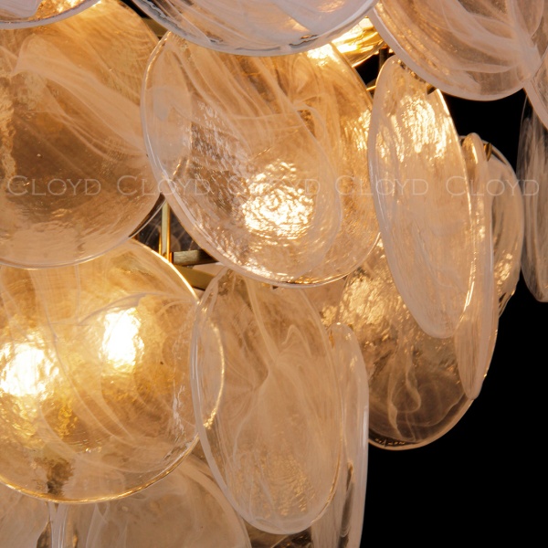 Люстра Cloyd LINZE-B C13 / Ø60 см - латунь - белое стекло (арт.11674) от интернет-магазина IDODOM.RU