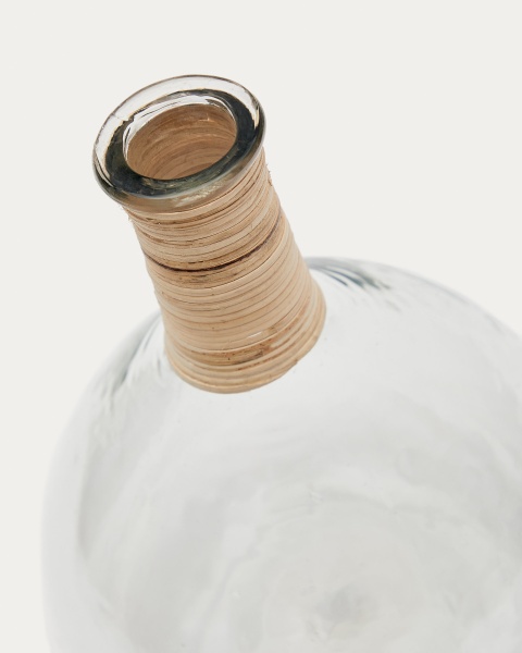 Ваза Serlina из ротанга и прозрачного переработанного стекла от интернет-магазина IDODOM.RU