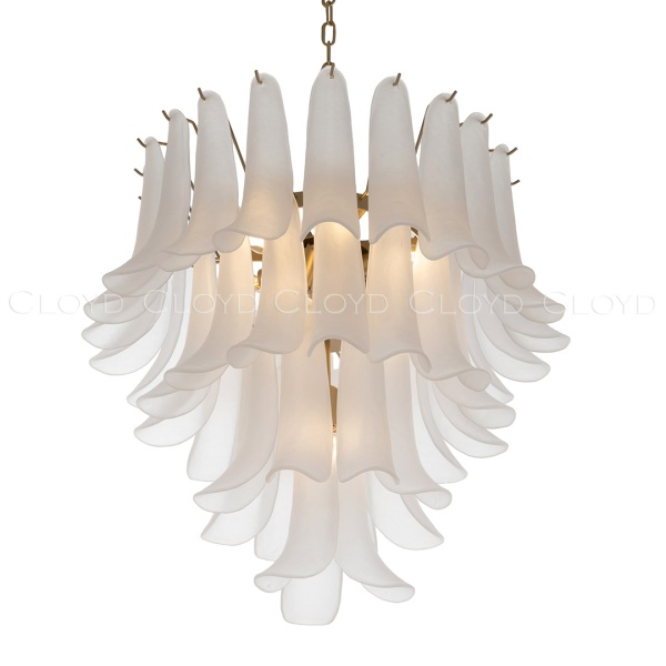 Люстра Cloyd AZORES-A C10 / Ø65 см - латунь светл. - белое матовое стекло (арт.11651) от интернет-магазина IDODOM.RU