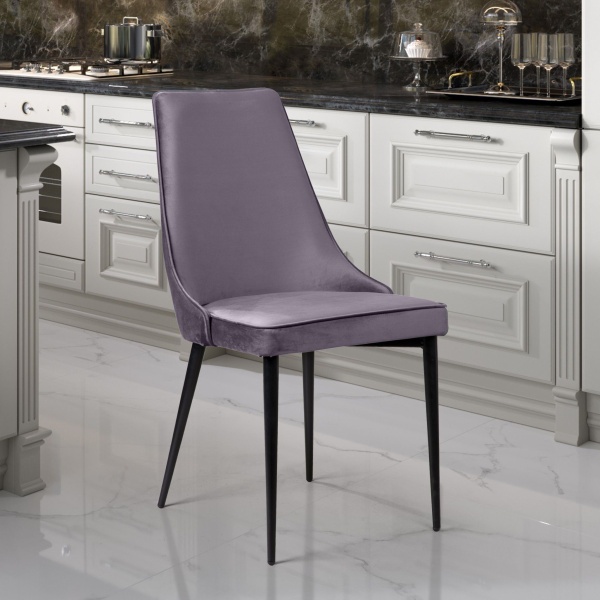 Стул Oliver, бархат серый 27/ чёрный конус от интернет-магазина IDODOM.RU