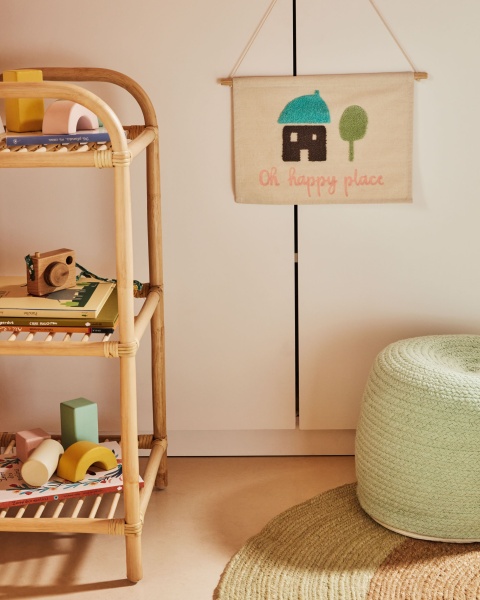 Круглый пуф Daiana из хлопка зеленого цвета Ø 40 см от интернет-магазина IDODOM.RU