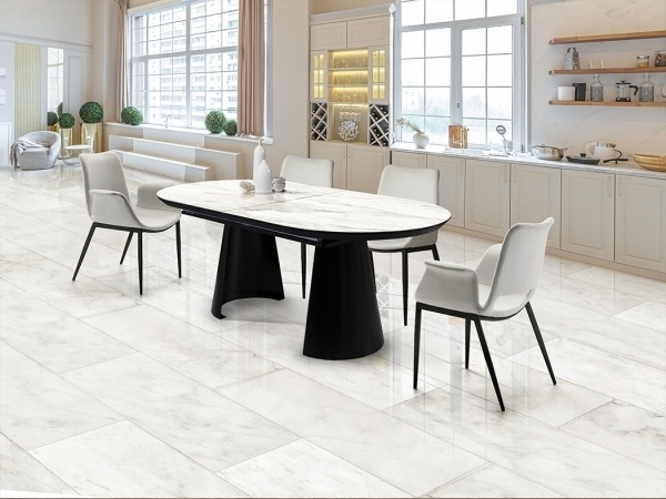 Раздвижной обеденный стол Capri с отделкой белый мрамор от интернет-магазина IDODOM.RU