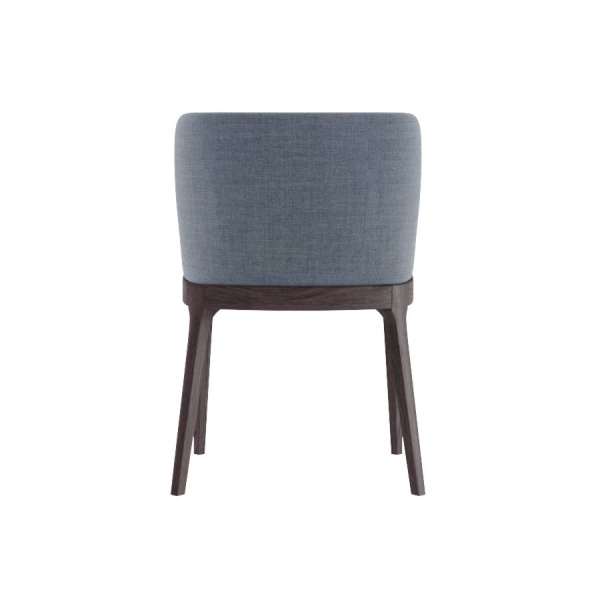 Стул с подлокотниками Magda без стежек,  массив бук, рогожка синий от интернет-магазина IDODOM.RU