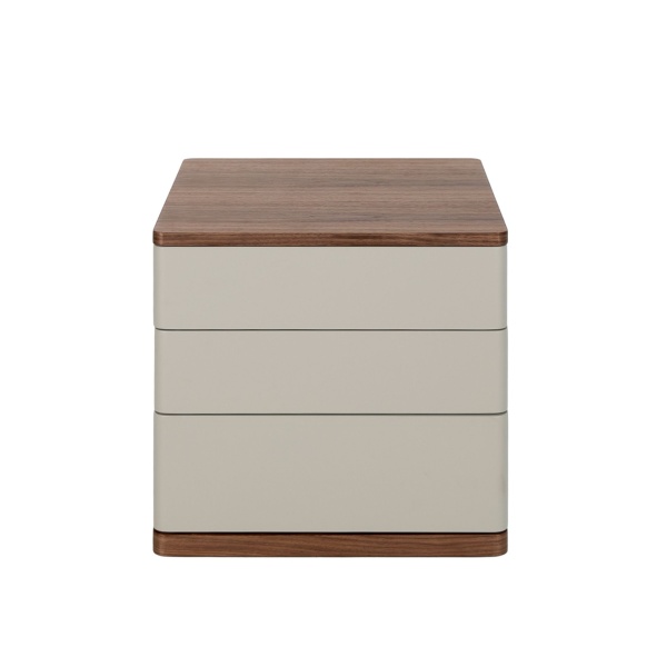 Прикроватная тумбочка 7166/MB2320NS из серого лака и шпона ореха от интернет-магазина IDODOM.RU