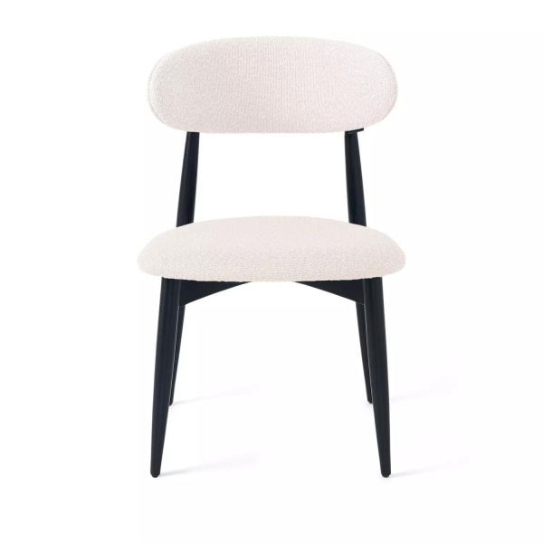 Стул Paolo, бук натуральный (эмаль черная), ткань, белый от интернет-магазина IDODOM.RU