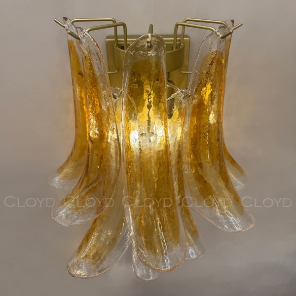 Бра Cloyd AZORES-C W2 / выс. 42 см - латунь светл. - янтарное стекло (арт.20472) от интернет-магазина IDODOM.RU