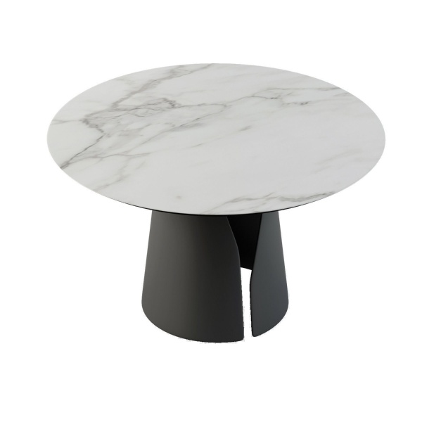 Стол круглый GIO 100, керамика матовая, белая от интернет-магазина IDODOM.RU