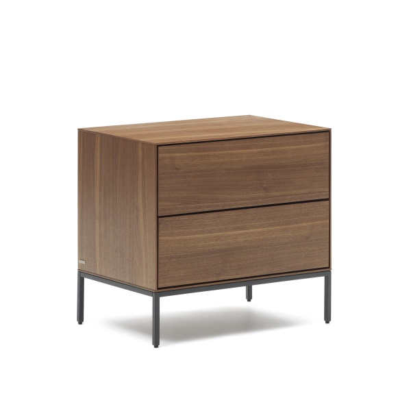 Vedrana Прикроватная тумба из орехового шпона со стальными ножками 60 x 55 см от интернет-магазина IDODOM.RU