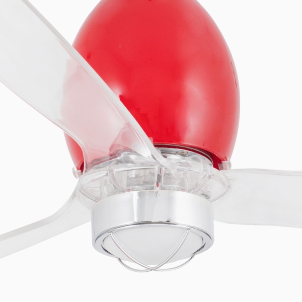 Потолочный вентилятор MINI ETERFAN Ш1280MM блестящий красный/прозрачный 17W 3000K от интернет-магазина IDODOM.RU