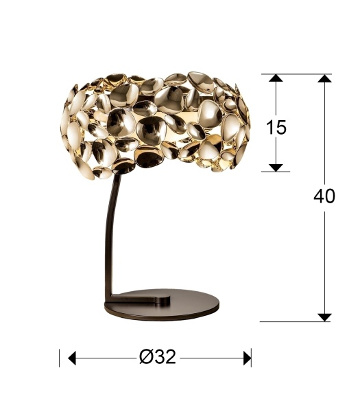 Настольная лампа Narisa 3L  розовое золото от интернет-магазина IDODOM.RU