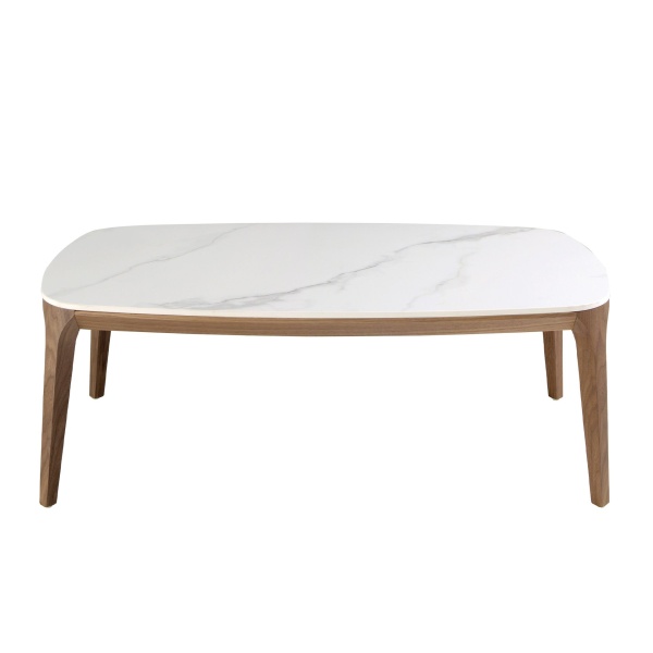 Овальный столик 2132/CT933 из керамики и ореха от интернет-магазина IDODOM.RU