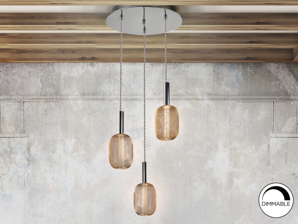 Подвесной светильник Micron 3L хром/золото от интернет-магазина IDODOM.RU