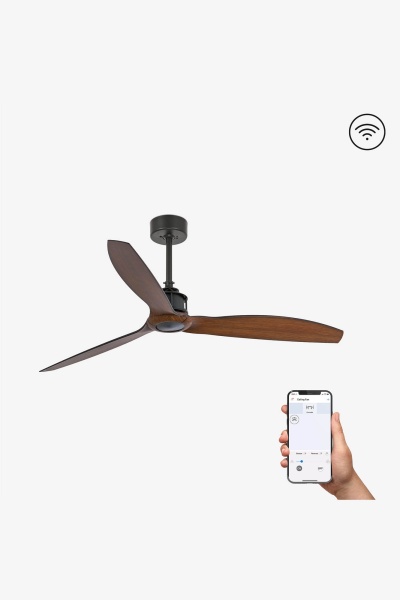 Потолочный вентилятор Just Fan черный/дерево 128 см S/R от интернет-магазина IDODOM.RU