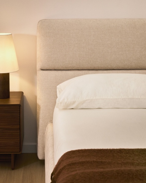 Кровать Dafra бежевого цвета из шенилла с ящиком для хранения 160 х 200 см от интернет-магазина IDODOM.RU