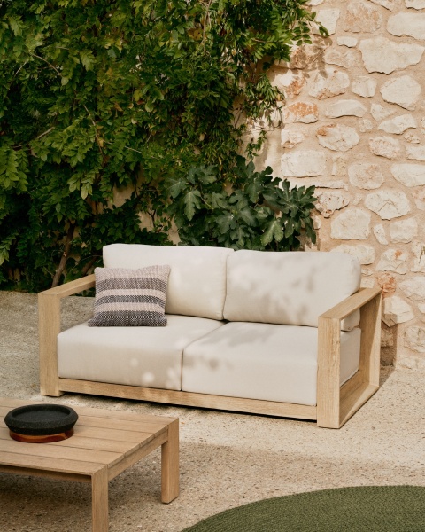 Диван Ambra 2-местный уличный из акации со светлой отделкой 174 см от интернет-магазина IDODOM.RU