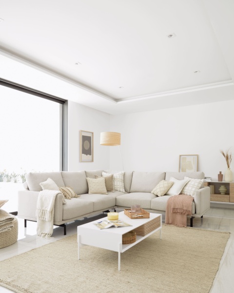 Galene 4-местный угловой диван бежевого цвета, 267 x 267 см от интернет-магазина IDODOM.RU