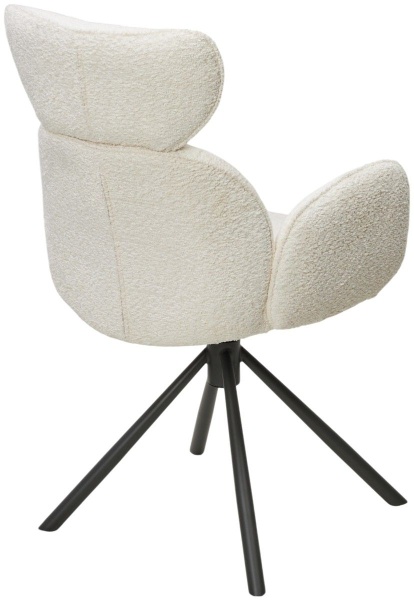 Стул с подлокотниками Harvi букле белый, поворотно-возвратный механизм 360 градусов от интернет-магазина IDODOM.RU