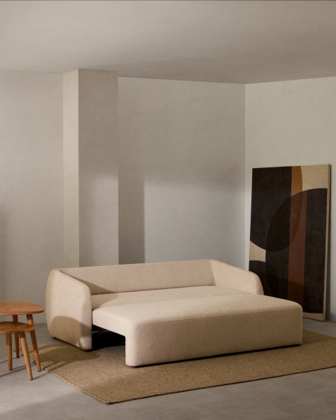 Laira 3-местный диван-кровать из шенилла цвет экрю 225 см от интернет-магазина IDODOM.RU