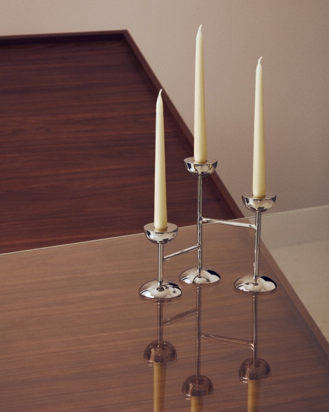 Тройной подсвечник Nirela из нержавеющей стали 22 см от интернет-магазина IDODOM.RU